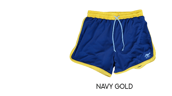 Runyon Retro Ranger 4" Navy Gold Performance Running Short American Made In USA