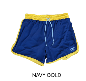 Runyon Retro Ranger 4" Navy Gold Performance Running Short American Made In USA
