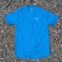 Runyon Mens Cyan Bright Blue Made In USA Running Shirt Performance Moisture Wicking Workout Shirt