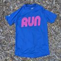 Women's Royal Blue Hot Pink RUN Performance Running Shirt Made In USA