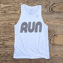Runyon American Made In USA Mens Running Clothing RUN White Singlet Tank Top Performance Sportswear