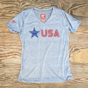 Women's Star USA Signature Fitness Shirt great for Running, Hiking, Outdoor Fitness Made In USA