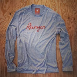 Runyon Canyon Apparel Mens Orange Script Long Sleeve Performance Fitness Shirt