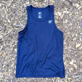 Runyon Men's Navy Blue Training Tank Top Running Singlet Gym Workout Outdoors