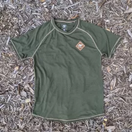 Runyon CozyLite Olive Green Raglan Camp Shirt - Running, Hiking, Workout Shirt American Made In USA