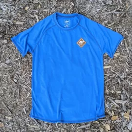 Runyon CozyLite Royal Blue Raglan Camp Shirt - Running, Hiking, Workout Shirt American Made In USA
