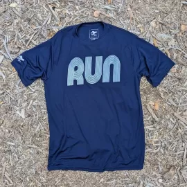 Runyon Canyon Apparel Men's Running Clothing RUN Navy Blue Fitness Shirt Performance Sportswear American Made In USA