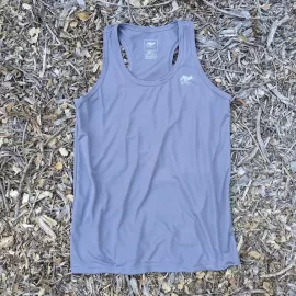 Runyon Men's Steel Grey Racerback Fitness Tank Top - Running, Workout, Gym Singlet - Made In The USA
