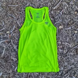 Runyon Women's Neon Yellow Racerback Fitness Tank Top - Running, Workout, Gym Singlet - Made In The USA