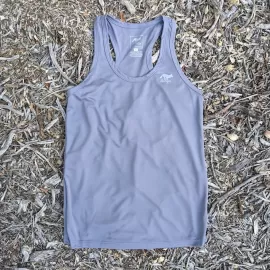 Runyon Women's Steel Grey Racerback Fitness Tank Top - Running, Workout, Gym Singlet - Made In The USA
