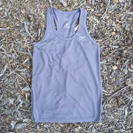 Runyon Women's Steel Grey Racerback Fitness Tank Top - Running, Workout, Gym Singlet - Made In The USA