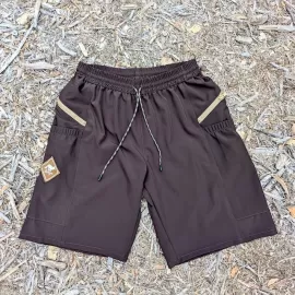 Runyon 9" TrailStash Gravel Cycling Short great for Trail Running, Hiking, Fitness Outdoors Brown