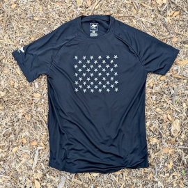 Runyon Men's Black Striped Star Performance Training Shirt Made In USA