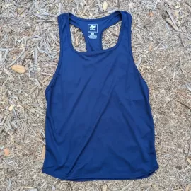 Runyon Navy Blue Razor Strap Pump Tank - Gym Stringer Racerback Workout Tank Top American Made In USA