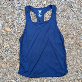 Runyon Navy Blue Razor Strap Pump Tank - Gym Stringer Racerback Workout Tank Top American Made In USA