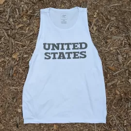 Runyon Men's United States White Hybrid Training Tank