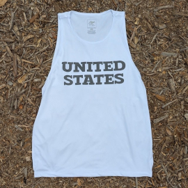 Runyon Men's United States White Hybrid Training Tank