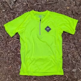 Runyon Neon Yellow Safety Fluorescent Cycling Jersey Gravel American Made In USA