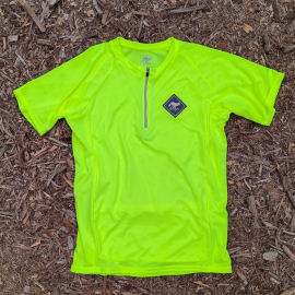 Runyon Neon Yellow Safety Fluorescent Cycling Jersey Gravel American Made In USA