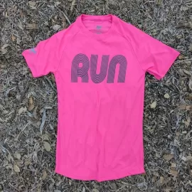 American Made In USA Womens Running Clothing Hot Pink  Running Shirt Performance Sportswear Runyon Canyon Apparel