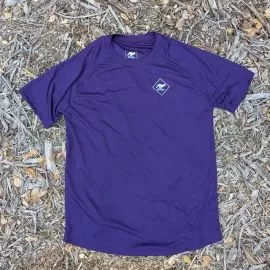 Runyon Mens Purple American Made In USA Running Shirt Performance Moisture Wicking Workout Shirt