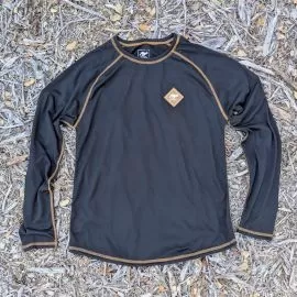 Runyon Mens Long Sleeve Camp Shirt Hiking Running Black Copper American Made In USA