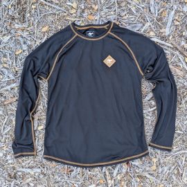 Runyon Mens Long Sleeve Camp Shirt Hiking Running Black Copper American Made In USA