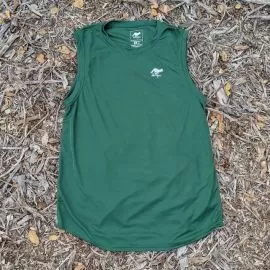 Runyon Men's Forest Green Muscle Tee Performance Workout Tank Top American Made In USA