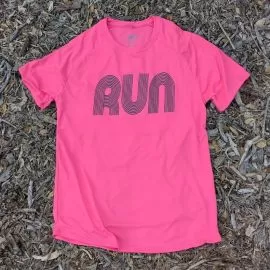 Men's Hot Pink Running Shirt Moisture Wicking American Made In USA