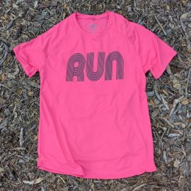 Men's Hot Pink Running Shirt Moisture Wicking American Made In USA
