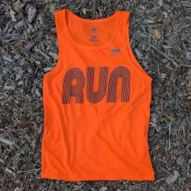Runyon Men's Neo Orange RUN Fitness Training Tank Performance Sportswear Made In USA