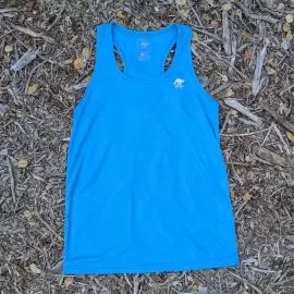 Runyon Men's Cyan Safety Blue Racerback Fitness Tank Top - Running, Workout, Gym Singlet - Made In The USA