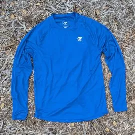 Mens Royal Blue Long Sleeve Performance Workout  Running Shirt Made In USA