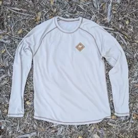 Runyon Mens Sand Long Sleeve Camp Shirt Hiking Trail Running American Made In USA