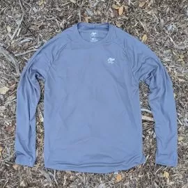 Runyon Men's Steel Grey Long Sleeve Running Shirt Made In USA - Moisture Wicking Gym, Workout, Fitness Shirt