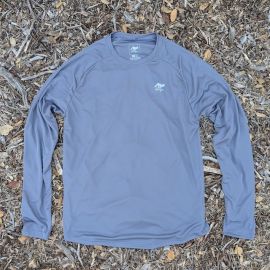 Runyon Women's Unisex Steel Grey Long Sleeve Running Shirt Made In USA - Moisture Wicking Gym, Workout, Fitness Shirt