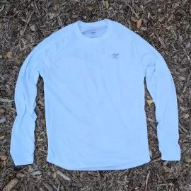 Runyon Men's Long Sleeve White Running Shirt Made In USA - Training, Workout, Hiking, Gym