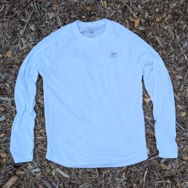 Runyon Men's Long Sleeve White Running Shirt Made In USA - Training, Workout, Hiking, Gym