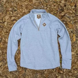Runyon Heather Grey Slopeside Cotton Fleece Zip-Up Pullover Sweater - Winter Outerwear Runyon Canyon Apparel