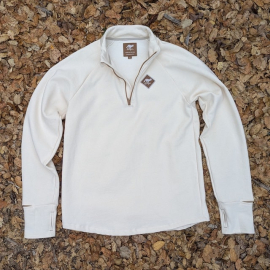Runyon Winter White Slopeside Cotton Fleece Zip-Up Pullover Sweater - Winter Outerwear Runyon Canyon Apparel