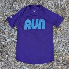 Women's Purple Blue Running Shirt Moisture Wicking American Made In USA