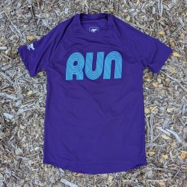 Women's Purple Blue Running Shirt Moisture Wicking American Made In USA