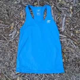 Runyon Women's Safety Blue Cyan Fitness Running Tank Top American Made In USA