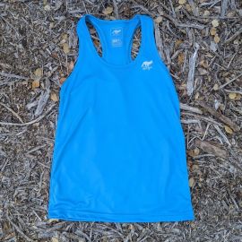 Runyon Women's Safety Blue Cyan Fitness Running Tank Top American Made In USA