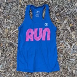 Runyon Women's Royal Blue Hot Pink RUN Fitness  Racerback Workout Tank American Made In USA
