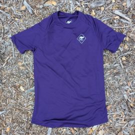 Runyon Womens Purple American Made In USA Running Shirt Performance Moisture Wicking Workout Shirt