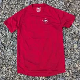 Runyon Women's Red Made In USA Performance Running Shirt Moisture Wicking Workout Shirt