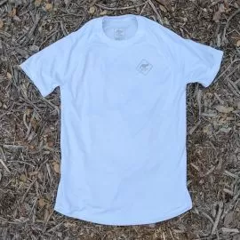 Runyon Women's White Made In USA Performance Running Shirt Moisture Wicking Workout Shirt
