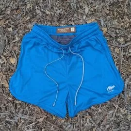 Runyon Women's Unisex Bright Blue Cyan 4" Ranger Retro Running Short American Made In USA Track Workout Gym Yoga Fitness Short American Made In USA