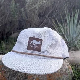 Runyon Silverado Light Grey Reflective Mesh Trail Cap for Running, Hiking, Working Out, Fitness, Outdoors. American Made In USA.
